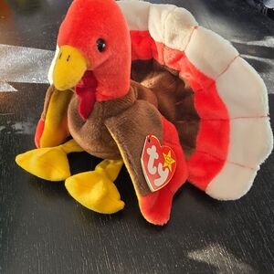 Ty Beanie Turkey "Gobbles" - Red, Brown, Yellow